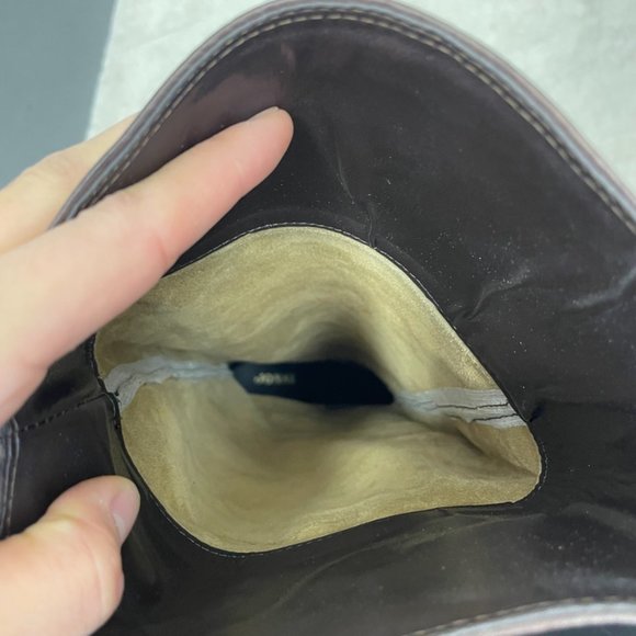 Jonak Brown Tan Leather & Suede Block Heel knee High Riding Boots Size 39 US 9 - Picture 11 of 12